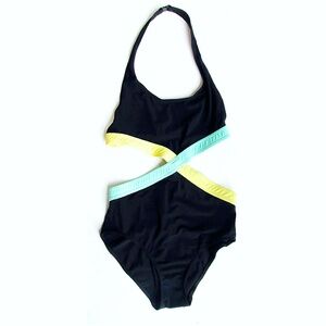 CALVIN KLEIN Swimwear MOD Criss Cross Halter One Piece Swimsuit Size 10